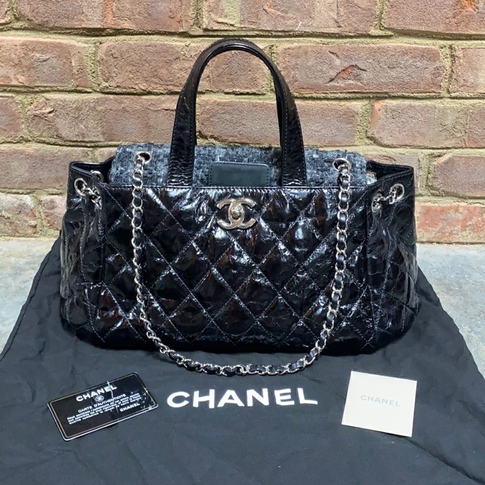 Chanel Authentic Portobello Black Quilted Calfskin Tote Bag